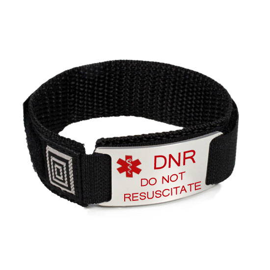 DNR Do Not Resuscitate Medical Alert ID Bracelet. Free emergency wallet Card!