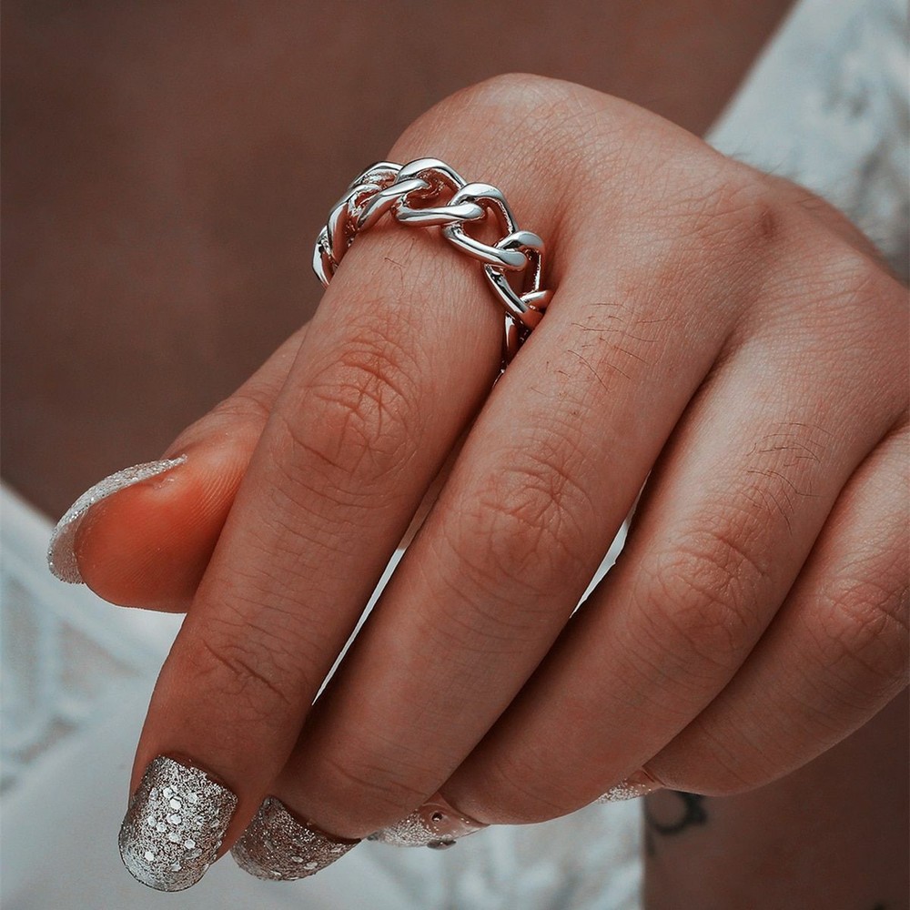 Steel Stainless Open Ring Anniversary Rings Party Prom Band Women’s Jewelry 1 Pc