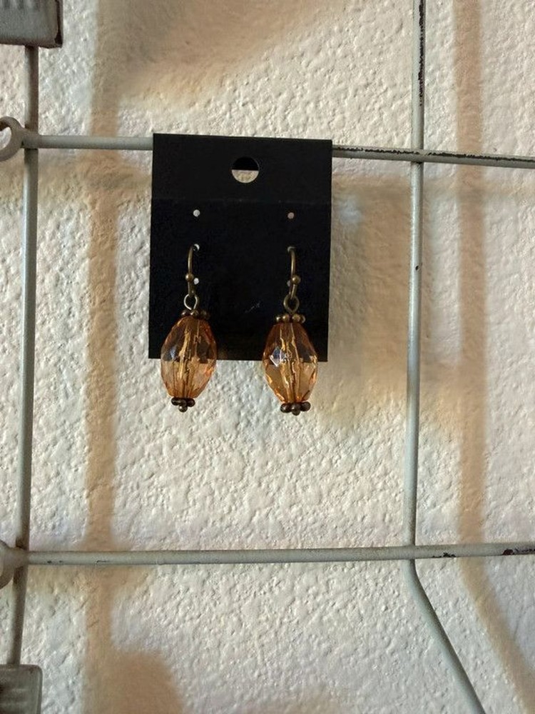 Amber colored bead shaped earrings