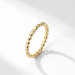 Stackable Ring Stainless Steel 2mm Beads Eternity Band Anniversary Jewelry