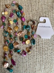 NWT Croft & Barrow Multi Color Sparkly SHELL Extra Long Statement Necklace $36