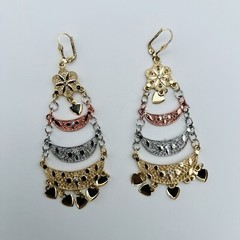 Chandelier Tricolor (White Pink Gold) Plated Fashion Earrings for All Occasions
