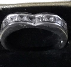 Beautiful CHANNEL SET CUBIC ZIRCONIA 8 STONE ALMOST HEART SHAPED BAND