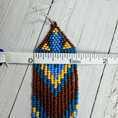 Boho Tribal Earrings Beaded Earrings 3.75 Inches Seed Bead Earrings Handwoven