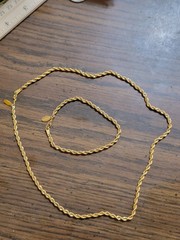 gold tone necklace Stamped Korea Ambassador Necklace and Bracelet