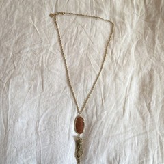 Kendra Scott Gold Tone Goldstone Octagon Tassel Y-Drop Pendant Necklace