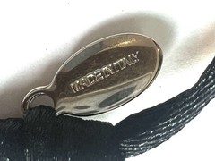 Valentino Garavani VLogo Signature Black Cord Bracelet Silver Tone NWT New Tag