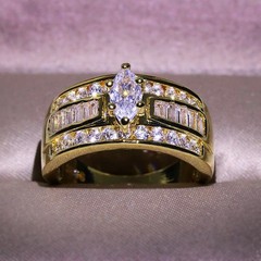 Marquise Cut Lab Created Diamond Wedding Ring Cubic Zircon Diamond Jewellery