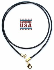 Black Leather Cord Necklace Silver/Gold Clasp 16″ 18″ 20″ 22″ 24″ 26″ 28″ 30″