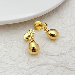 New Burch Tiny Drop earrings Gold with Dust Bag with Jewelry Pouch Size:1.9*0.8c