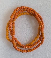 Solid Orange Elastic Stretch Beaded Bracelet (3-Pack) Handmade B21
