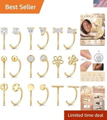 Half Hoop Huggie Earrings for Women Gold Silver Plated Ardant Backless Earrings