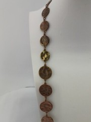CHICO’S mixed metals hammered graduated discs stations design 36 in necklace