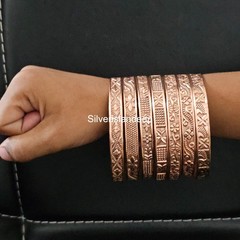 Pure Copper Bangles Set Of 7 Bangles Statement Bangles For Women Jewelry NABAA-5