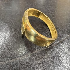 RARE GIVENCHY Triangular LOGO Goldtone Cuff BRACELET Vintage