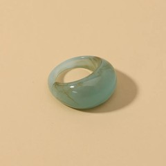 Transparent Acrylic Geometric Ring Round Resin Band Lightweight Jewelry