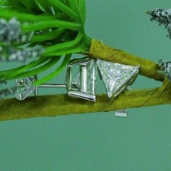 2.0Ct Trillion Cut Simulated Diamond 925 Sterling Silver Triangle Stud Earrings