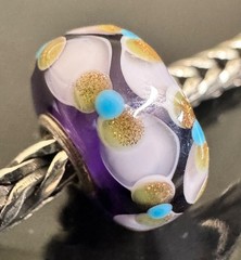 (ONE) Trollbeads Beautiful Dark Purple base SPARKLE Unique BEAD NO.2(Center One)