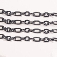 1 Foot No Tarnish Black Stainless Steel Rolo Chain 7mm Wide for Handcraft SSF61