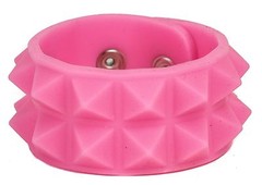 Silicone Rubber Two Row Stud Bracelet Glow In The Dark Punk Goth 6 Color