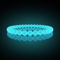 2pcs Luminous Stone Round Bead Bracelet Glow In The Dark Jewelry Party Gift