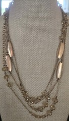 The Limited 2 Strand Gold Tone Aurora Borealis Glass Beaded 19″ Necklace Chain