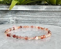Wholesale Lot 6 Pcs Natural Hematoid 4mm 7.5” Crystal Stretch Bracelet