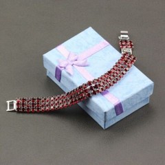 AAA Red Garnet Bracelet-19.5CM Link Chain Bracelet Women Bridal Jewelry 5 Color