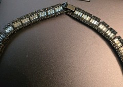 Stunning Black and White Crystal Channel Set Black Rhodium Necklace