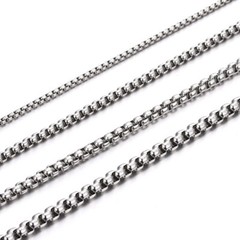 Round Box Chain Stainless Steel Necklace Silver Men Women 16″-32″ Deziloo