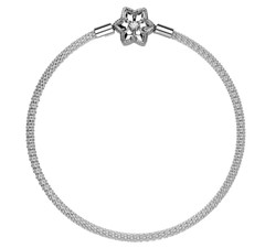 Authentic Pandora Moments Bright Snowflake Mesh Bracelet 598616C01 Sz 8.3”/21cm