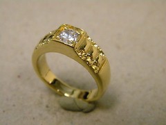 Lady’s Women’s Girl’s Yellow Gold Plated Clear Small CZ Solitaire Ring Size 7