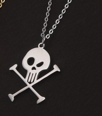 Pirate Necklace Skull & Crossbones Design Stainless Steel Great for All Ages NEW