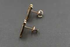 10K Solid Yellow Gold Beautiful 0.5″ Princess Queen King Crown CZ Stud Earrings.