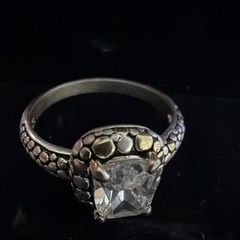 925 Sterling Silver Clear Cushion Cut CZ Prong Solitaire Ring Size 7.75