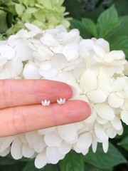 Marquise Cz Three Stone Stud Earrings 925 Sterling Silver Dainty Post 4.5mm Gold