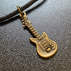 Stage Access Kit Guitar Charm Necklace Black Cord Musician Accessory