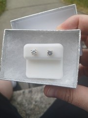 925 silver mossanite 1 carot stud earrings
