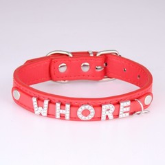 Modern Leather Buckled Choker Custom Letter WHORE CUM SLUT Collar Necklace X5