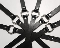 5/8″ Premium Leather Choker Necklace Center O-Ring Goth New Hardware Options!