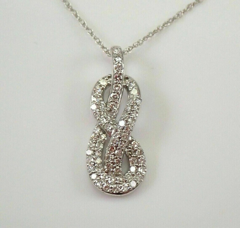 2Ct Round Cut Lab Created Diamond Infinity Pendent 14K White Gold Plated