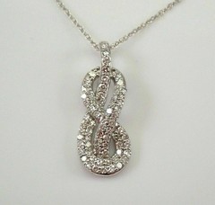 2Ct Round Cut Lab Created Diamond Infinity Pendent 14K White Gold Plated