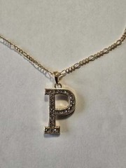 NWT! FOREVER 21 Gold Necklace Initial “P” 16″ Monogram