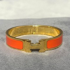 Immediate Shipping Hermes Click H Enamel Bracelet PM Bangle Orange