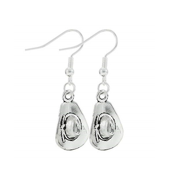 Western Silver Tone Cowboy Hat Earrings, Southwest Jewelry Handmade – US Seller