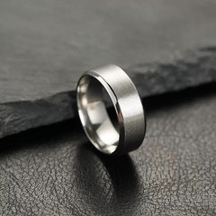 1PC Stainless Steel Ring Brushed Matte Band Men Women Wedding Multicolor 6mm 8mm