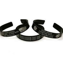 Personalized Memorial Bracelet Cuff Emotional Support Medical Alert Aluminum
