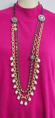 CHICOS long 3 strand necklace in excellent condition reads 30 unforgettable year