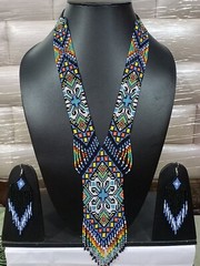 Handmade Necklace Seed Bead Boho American Style Nativ Beaded Multi Strand