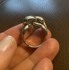 Silver Swan Ring Bird Love Boho VTG CZ Size 7 Artisanal Museum Art Animal Y2K